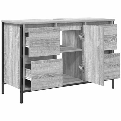pesuallaskaappi laatikoilla harmaa sonoma 90x34,5x60 cm