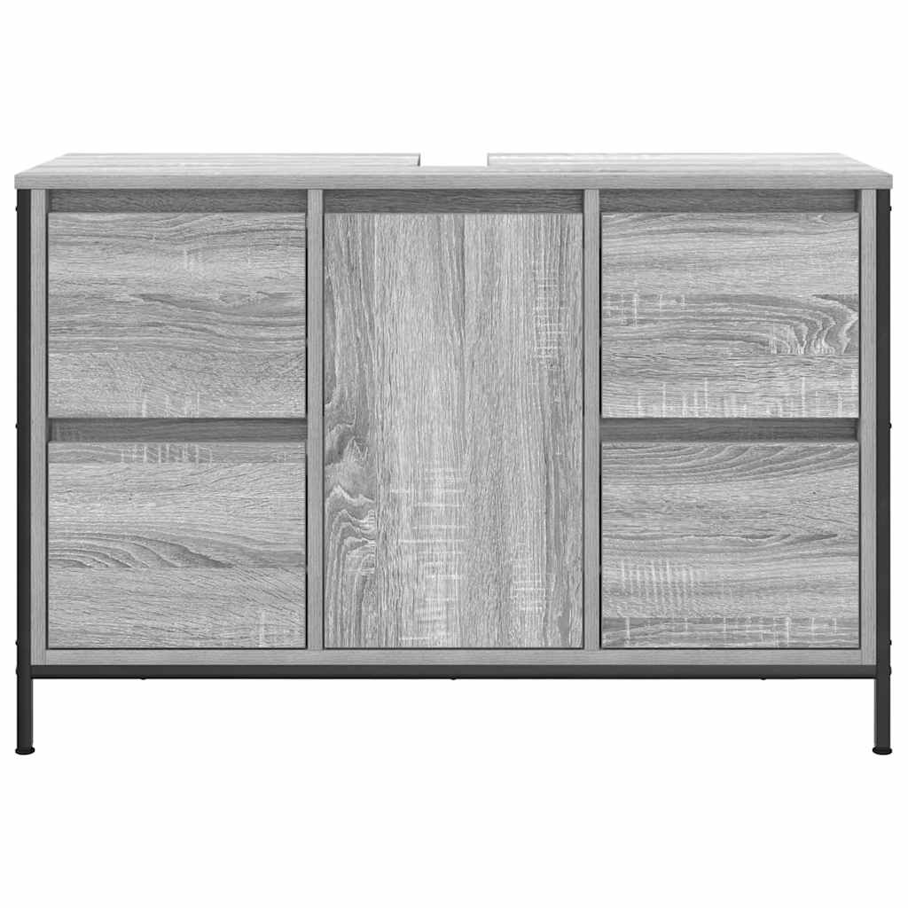 Harmaa pesuallaskaappi laatikoilla Ismedula 90x34,5x60cm