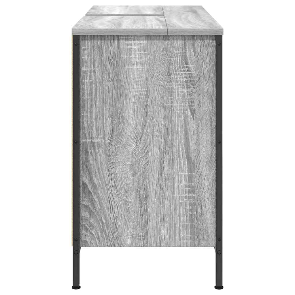Harmaa pesuallaskaappi laatikoilla Ismedula 90x34,5x60cm