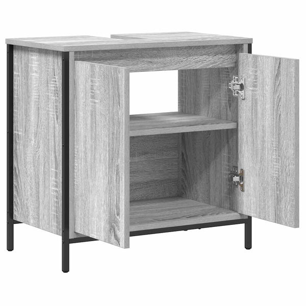 Kylpyhuoneen pesuallaskaappi harmaa Sonoma-väri 60x34,5x60 cm