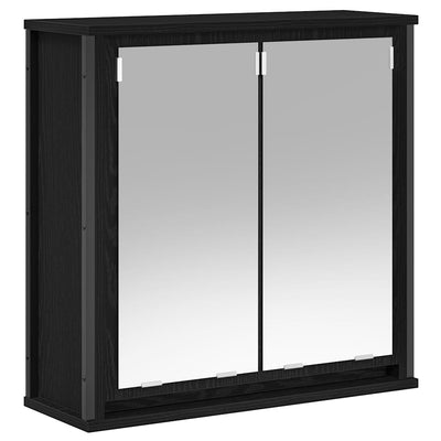 kylpyhuoneen seinäkaappi peilillä musta tammi 60x21x60 cm