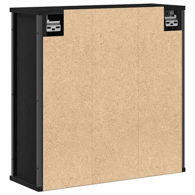 kylpyhuoneen seinäkaappi peilillä musta tammi 60x21x60 cm