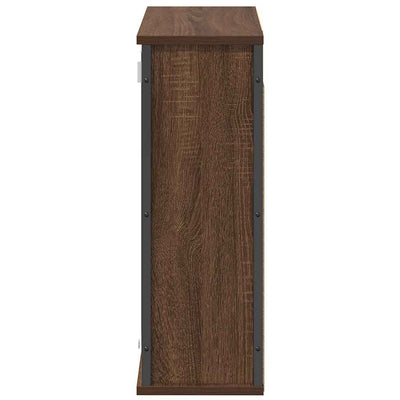 kylpyhuoneen seinäkaappi peilillä ruskea tammi 60x21x60 cm