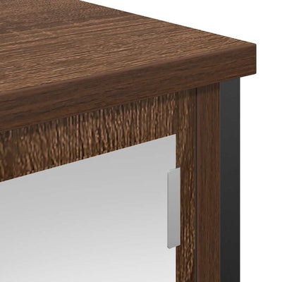 Ruskea tammi kylpyhuoneen seinäkaappi peilillä Hairia 60x21x60cm