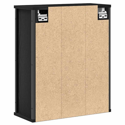 kylpyhuoneen seinäkaappi peilillä musta tammi 50x21x60 cm