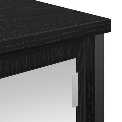 kylpyhuoneen seinäkaappi peilillä musta tammi 50x21x60 cm