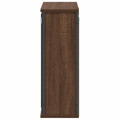 kylpyhuoneen seinäkaappi peilillä ruskea tammi 50x21x60 cm