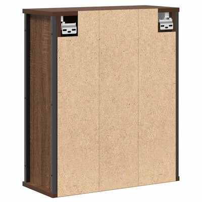 kylpyhuoneen seinäkaappi peilillä ruskea tammi 50x21x60 cm