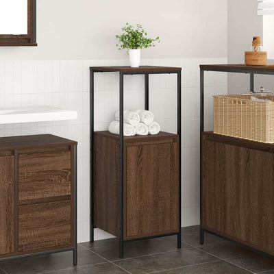 Ruskea tammi kylpyhuonekaappi hyllyillä Valore 36x35x95cm