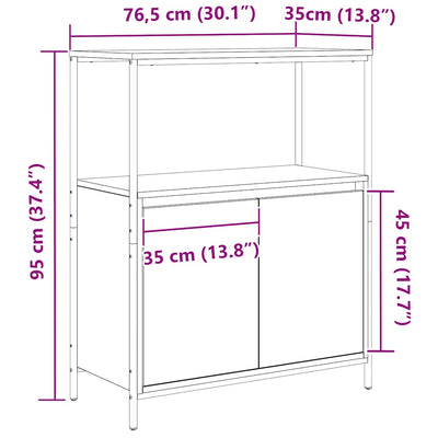 Musta tammi kylpyhuonekaappi hyllyillä Solobot 76,5x35x95cm