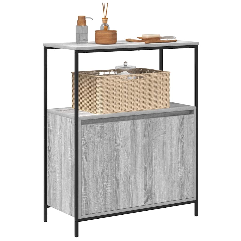 Harmaa sonoma kylpyhuonekaappi hyllyillä Anetina 76,5x35x95cm