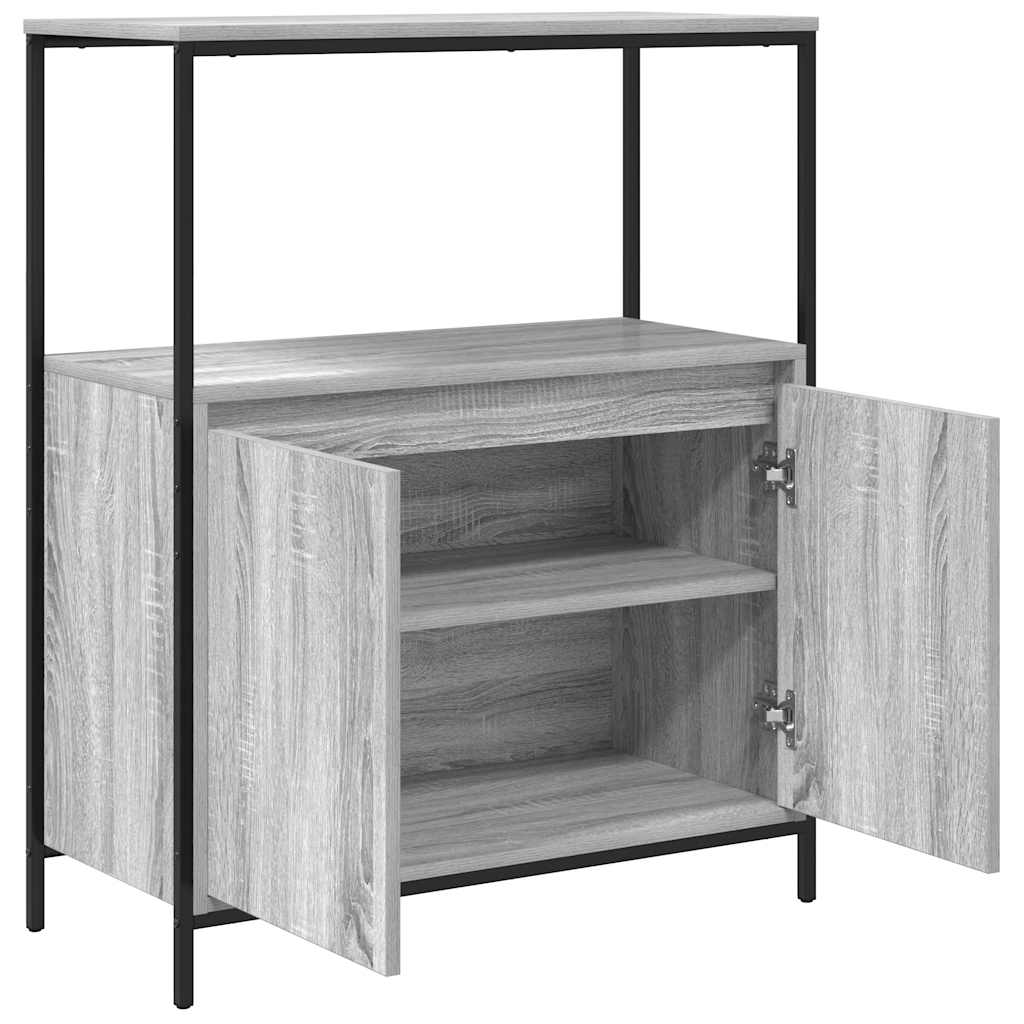 Harmaa sonoma kylpyhuonekaappi hyllyillä Anetina 76,5x35x95cm
