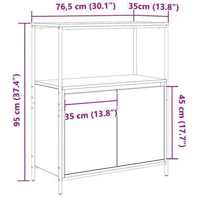 Ruskea tammi kylpyhuonekaappi hyllyillä Bryan 76,5x35x95cm