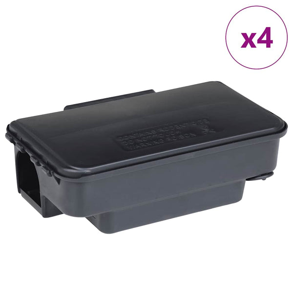 Hiiriloukut 4 kpl Musta 22x12,5x7,5 cm