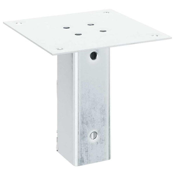 Pylväsjalustat neliönmuotoiset, 4 kpl, hopea, 46x46 mm, galvanoitu teräs