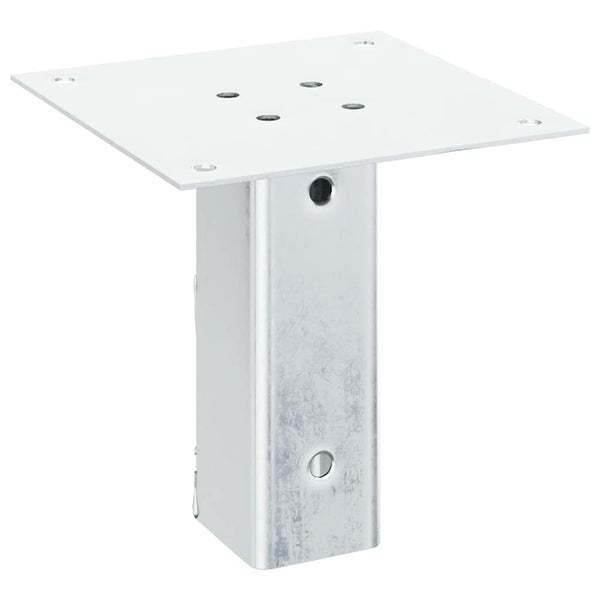 Pylväiden jalustat neliö 12 kpl hopea 51x51 mm galvanoitu teräs