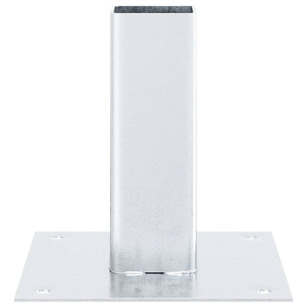 Pylväiden jalustat neliö 12 kpl hopea 51x51 mm galvanoitu teräs