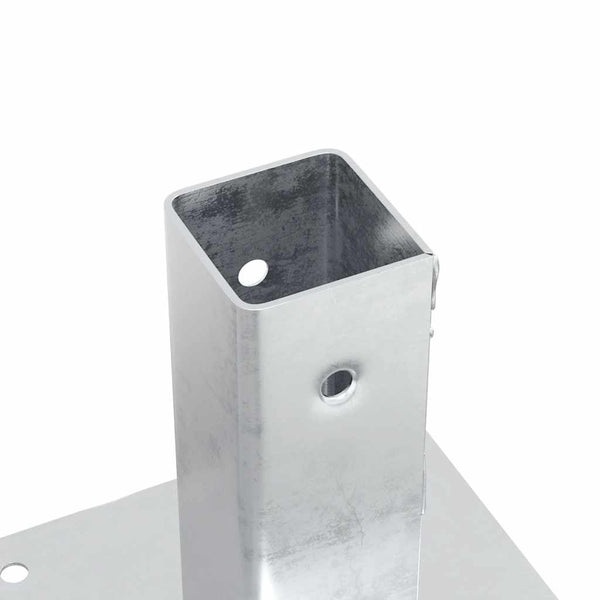 Pylväiden jalustat neliö 12 kpl hopea 51x51 mm galvanoitu teräs