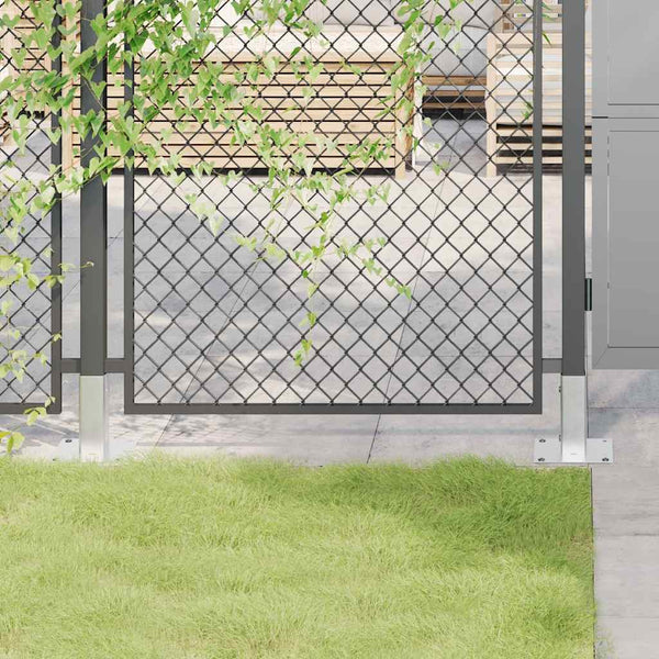 Pylväiden jalustat neliö 12 kpl hopea 51x51 mm galvanoitu teräs