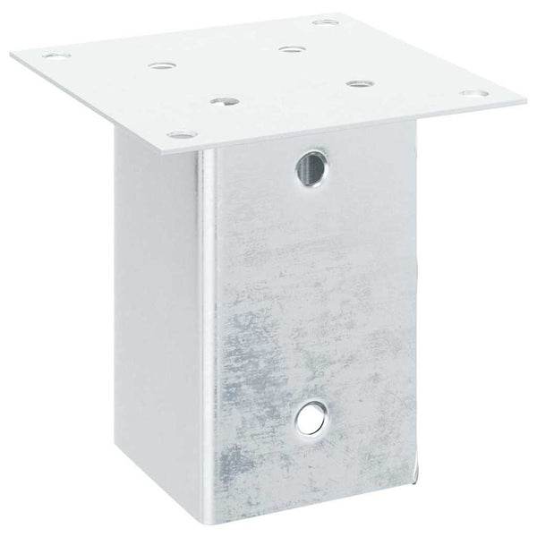 Pylväiden jalustat neliö 12 kpl hopea 81x81 mm galvanoitu teräs