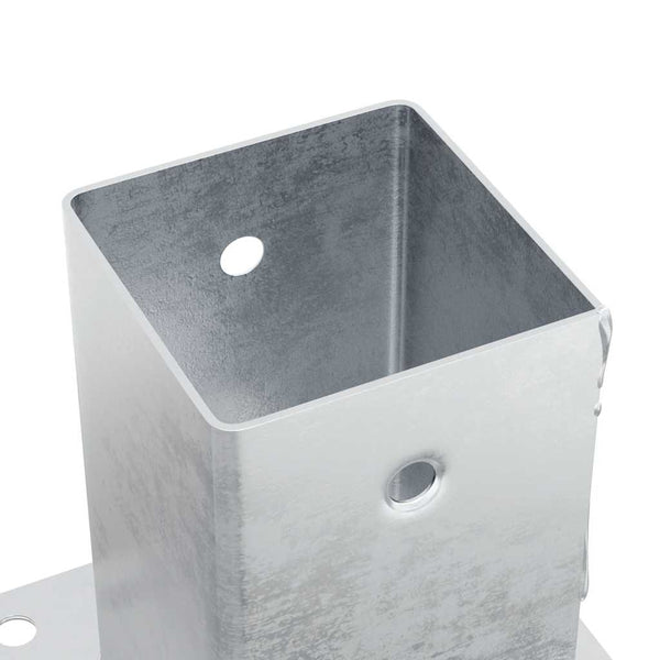Pylväiden jalustat neliö 12 kpl hopea 81x81 mm galvanoitu teräs