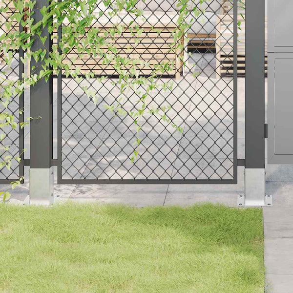 Pylväiden jalustat neliö 12 kpl hopea 81x81 mm galvanoitu teräs