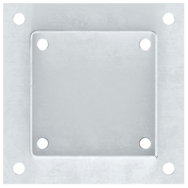 Pylväiden jalustat neliö 4 kpl hopea 101x101mm galvanoitu teräs