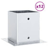 Pylväiden jalustat neliö 12kpl hopea 101x101mm galvanoitu teräs