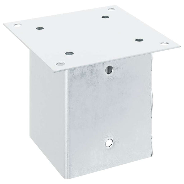 Pylväiden jalustat neliö 12kpl hopea 101x101mm galvanoitu teräs