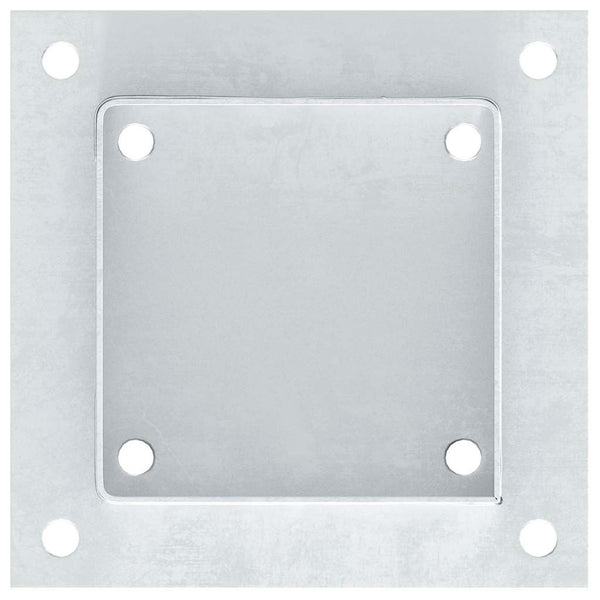 Pylväiden jalustat neliö 12kpl hopea 101x101mm galvanoitu teräs