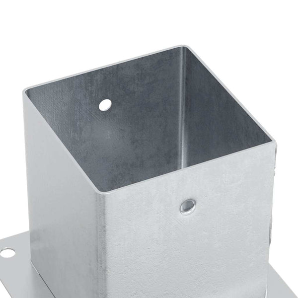 Pylväiden jalustat neliö 12kpl hopea 101x101mm galvanoitu teräs