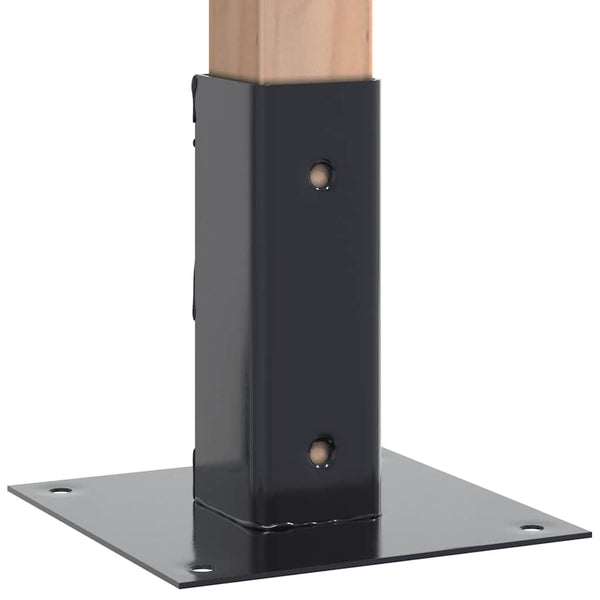 Pylväiden pohjat neliö 4 kpl 51x51 mm jauhemaalattu teräs