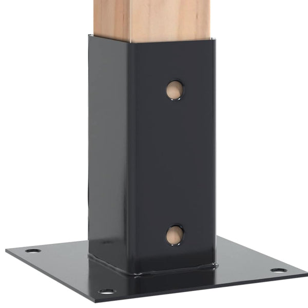 Pylväiden pohjat neliö 12 kpl 71x71 mm jauhemaalattu teräs