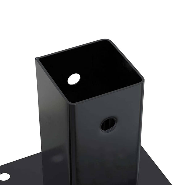 Pylväiden pohjat neliö 12 kpl 71x71 mm jauhemaalattu teräs