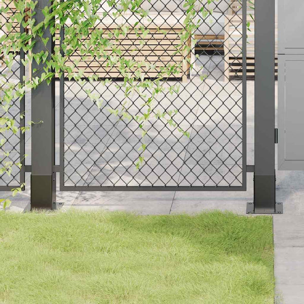 Pylväiden pohjat neliö 4 kpl 81x81 mm jauhemaalattu teräs