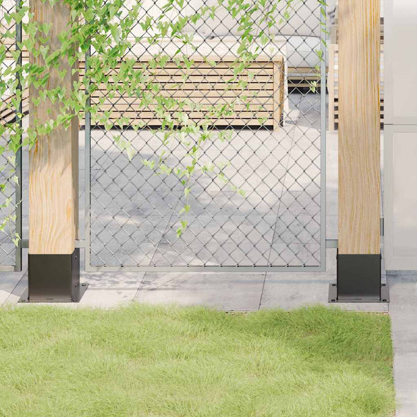 Pylväiden pohjat neliö 12 kpl 141x141 mm jauhemaalattu teräs