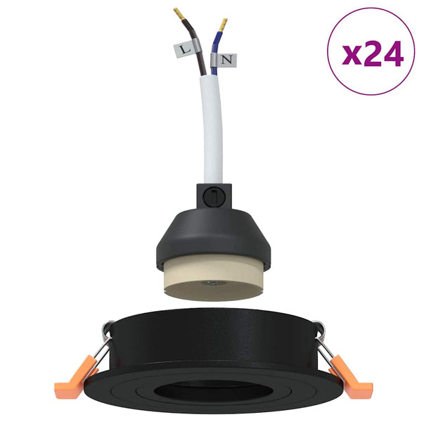 Kohdevalo 24 kpl Musta 9 x 9 x 2 cm Alumiini