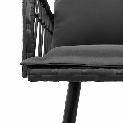 Harmaa puutarhapenkki tyynyllä Taniusa 114x64x78cm (metalli)