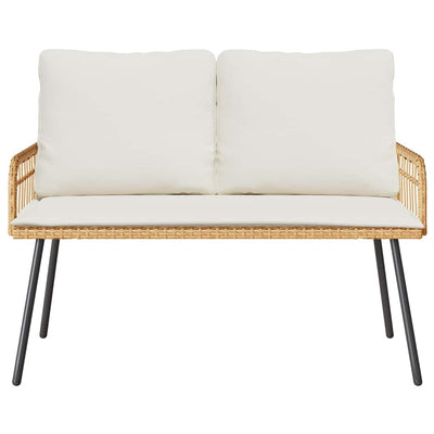 Ruskea puutarhapenkki tyynyllä Achidim 114x64x78cm (metalli)