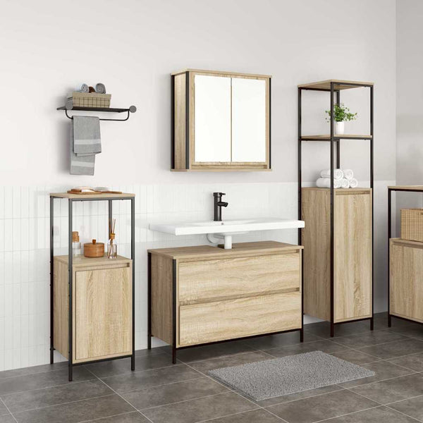 Kylpyhuonekalustesetti 3 kpl Sonoman tammi 90 x 34,5 x 60 cm