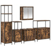 Kylpyhuonekalustesetti 5 kpl Savustettu tammi ja musta