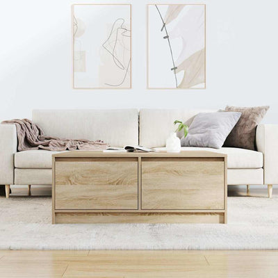 Sonoma-tammi sohvapöytä laatikoilla Agrifin 100x100x40cm