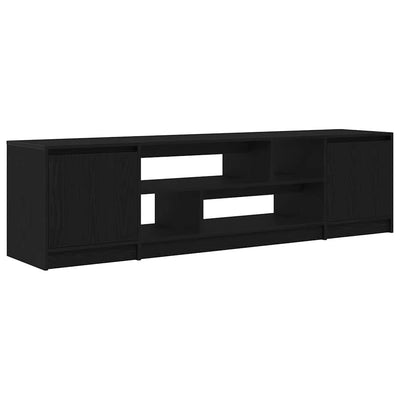 TV-kaappi musta tammi 188,5x41x50 cm Engineered Wood