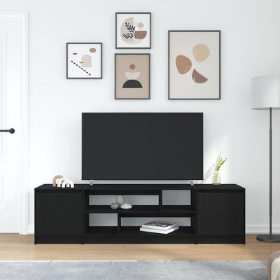 TV-kaappi musta tammi 188,5x41x50 cm Engineered Wood