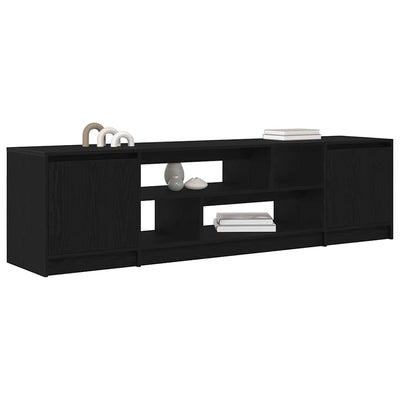 TV-kaappi musta tammi 188,5x41x50 cm Engineered Wood