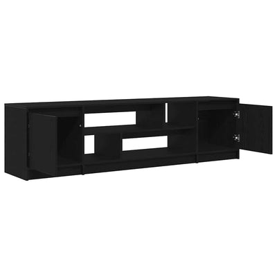 TV-kaappi musta tammi 188,5x41x50 cm Engineered Wood