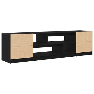 TV-kaappi musta tammi 188,5x41x50 cm Engineered Wood