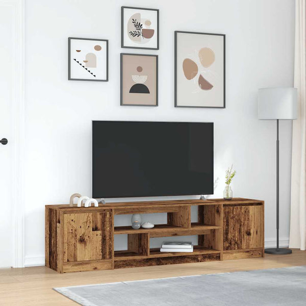 TV-taso vanhaa puuta 188,5x41x50 cm lastulevy