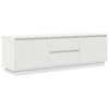 TV-taso LED-valoilla valkoinen 160,5x41x50 cm
