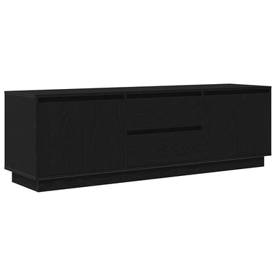 TV-kaappi LED-valoilla musta tammi 160,5x41x50 cm